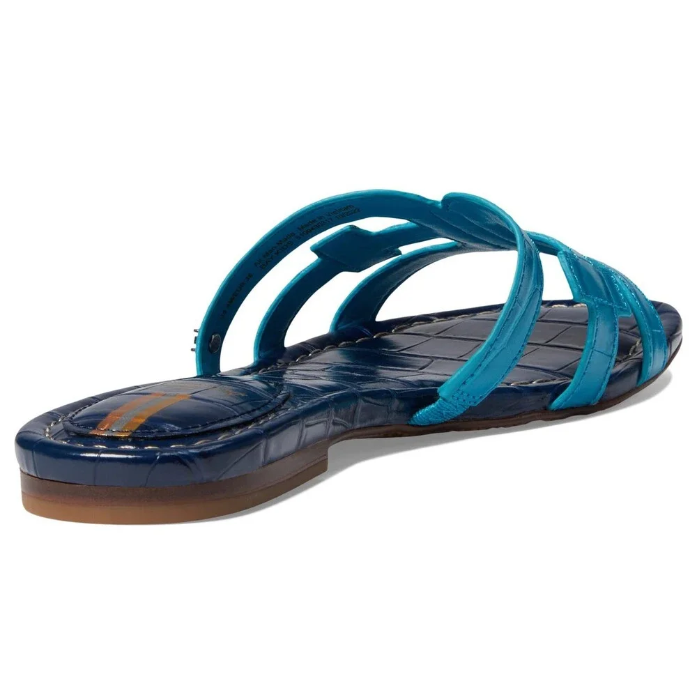 Sam Edelman Bay I5506S5402 Sandals Girls 12 M Milos Blue Leather Slide HTAT1760